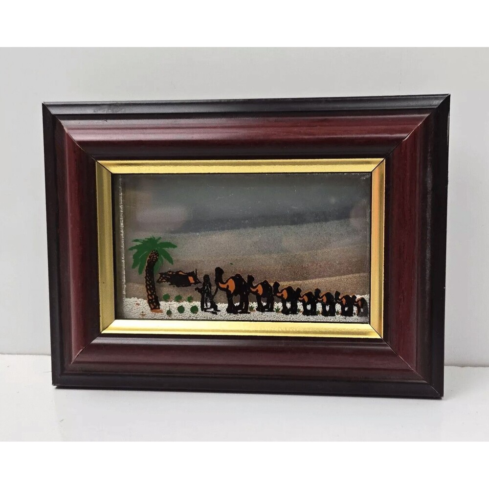 Vintage Moving Sand Art Picture Framed Different Sands United Arab Emirates UAE